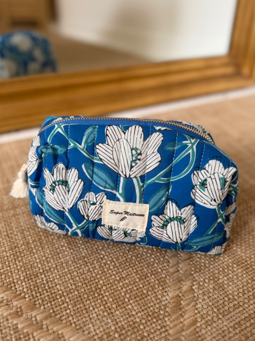 Trousse de Toilette Matelassée Fleurie Super Maîtresse | Marina & Paloma