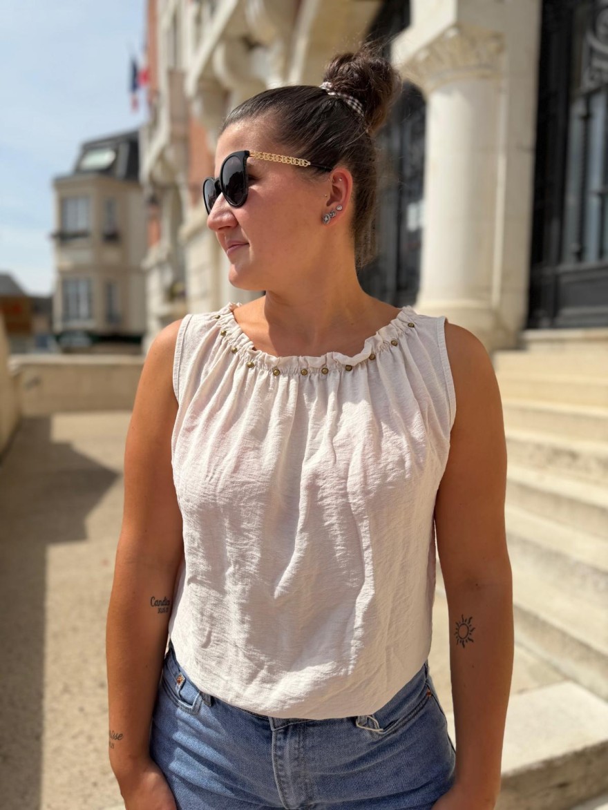 Débardeur Léger en Viscose avec Clous Camillia | Marina & Paloma