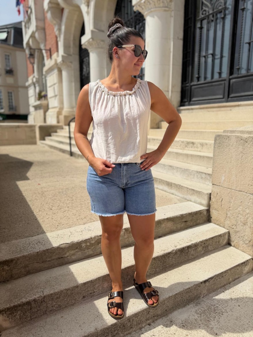 Débardeur Léger en Viscose avec Clous Camillia | Marina & Paloma