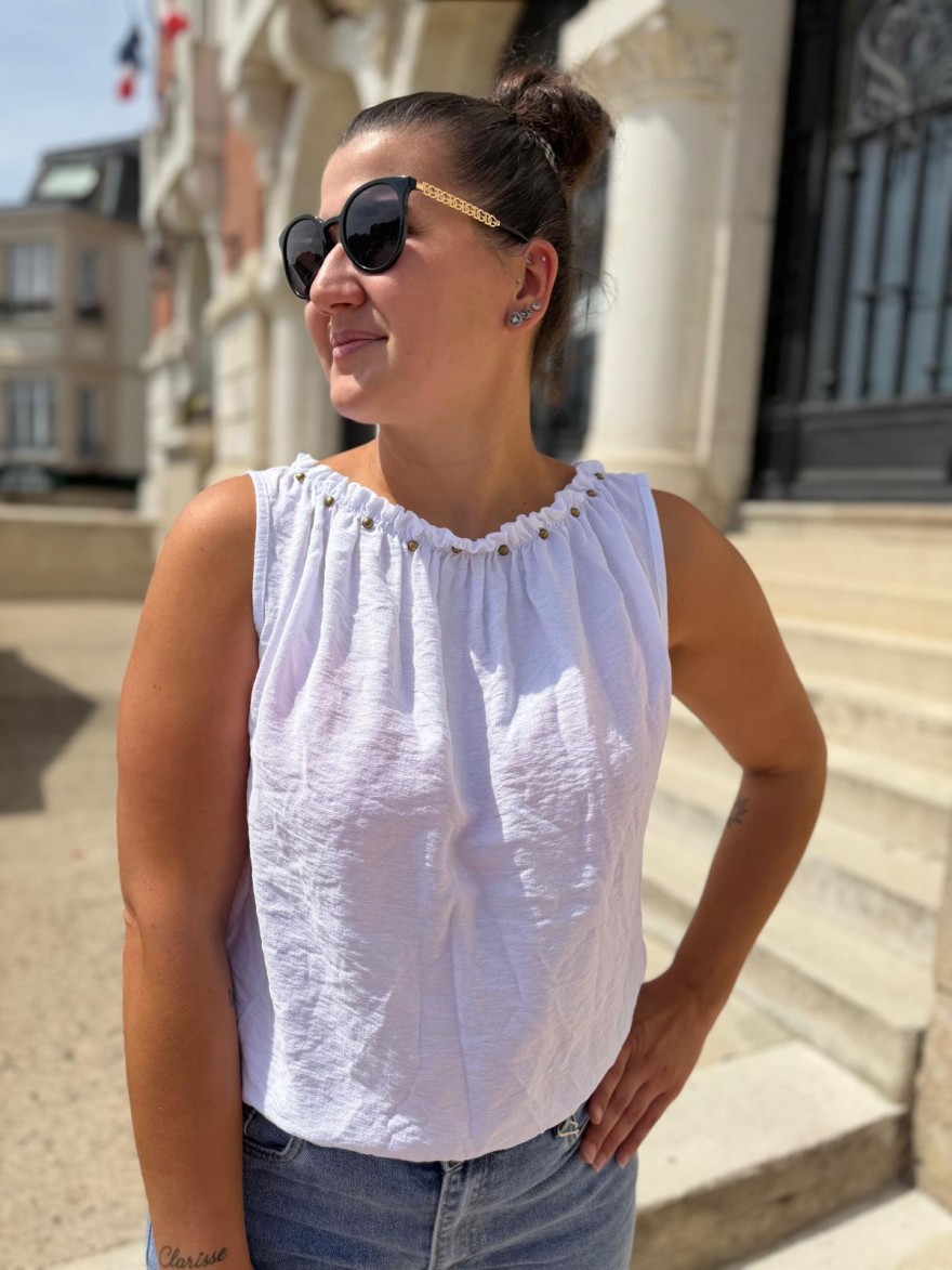 Débardeur Léger en Viscose avec Clous Camillia | Marina & Paloma