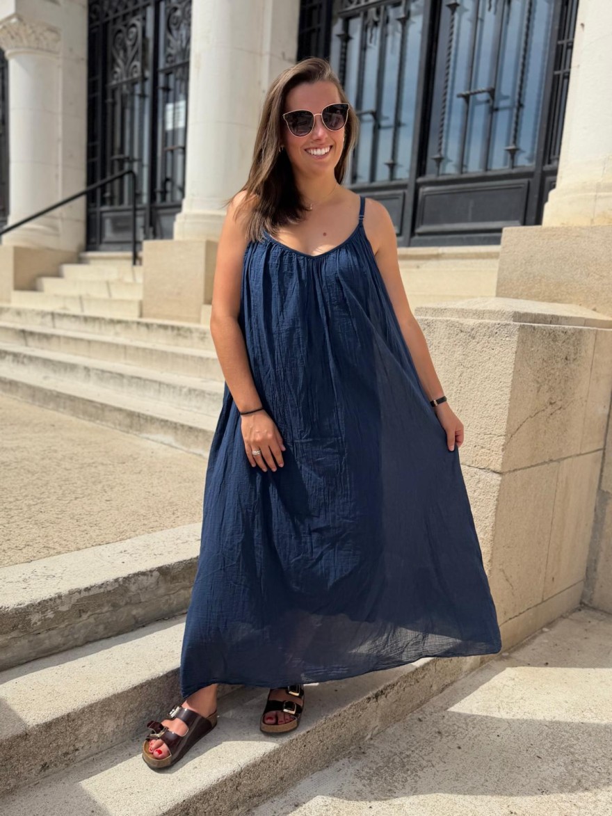 Robe Été Voile de Coton Unie Camillia | Marina & Paloma