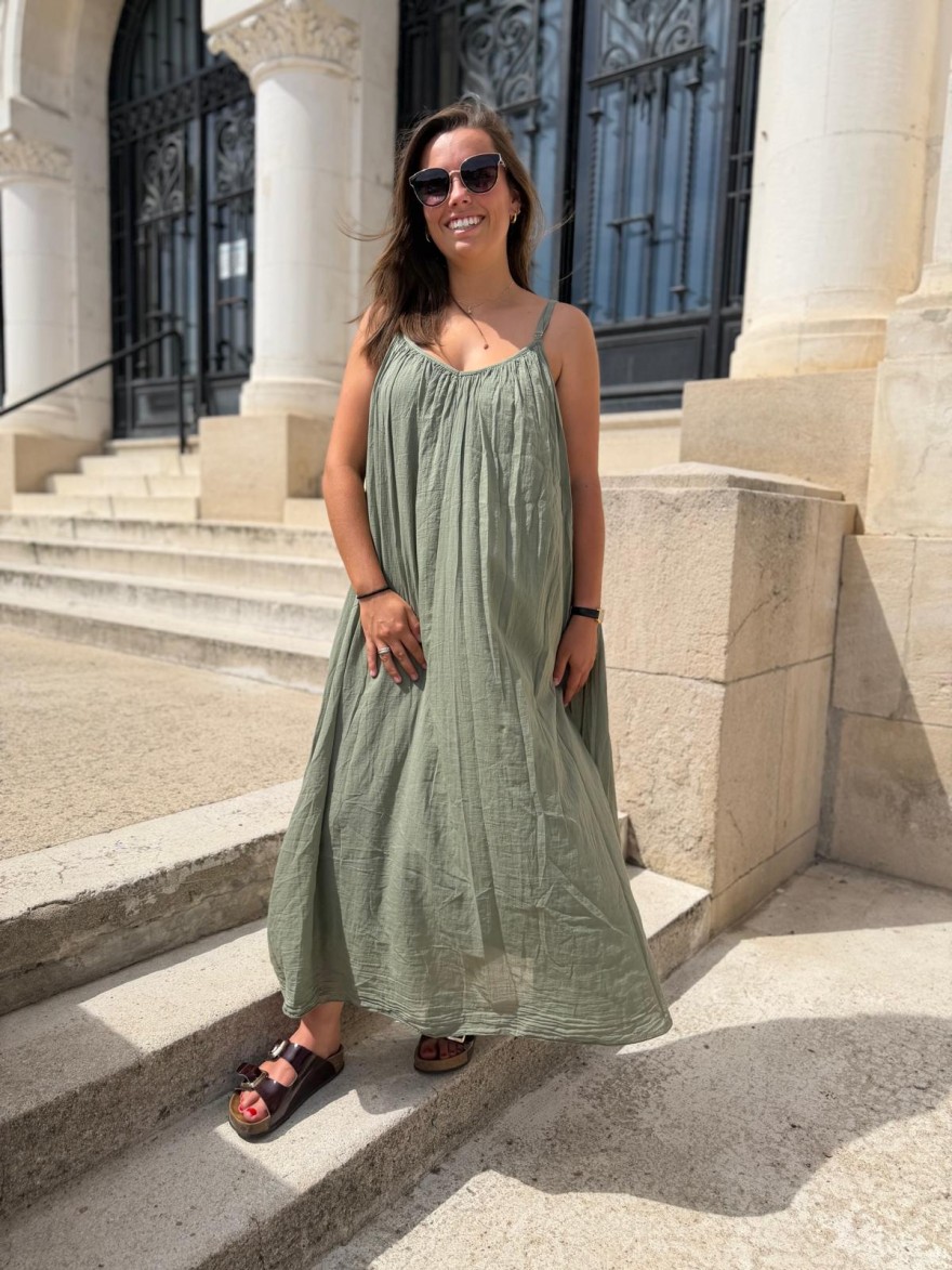 Robe Été Voile de Coton Unie Camillia | Marina & Paloma