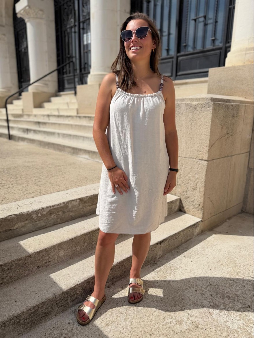 Robe Légère à Bretelles Perles Camillia | Marina & Paloma