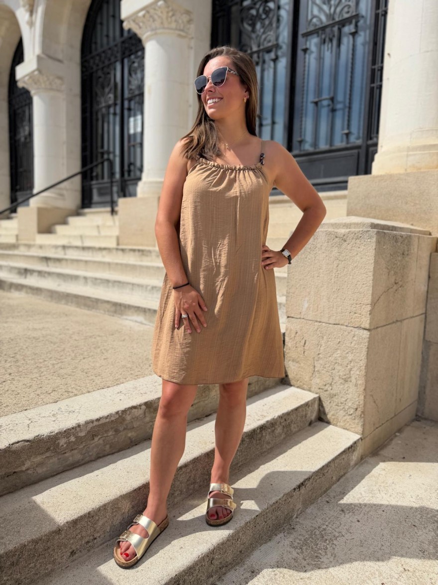 Robe Légère à Bretelles Perles Camillia | Marina & Paloma
