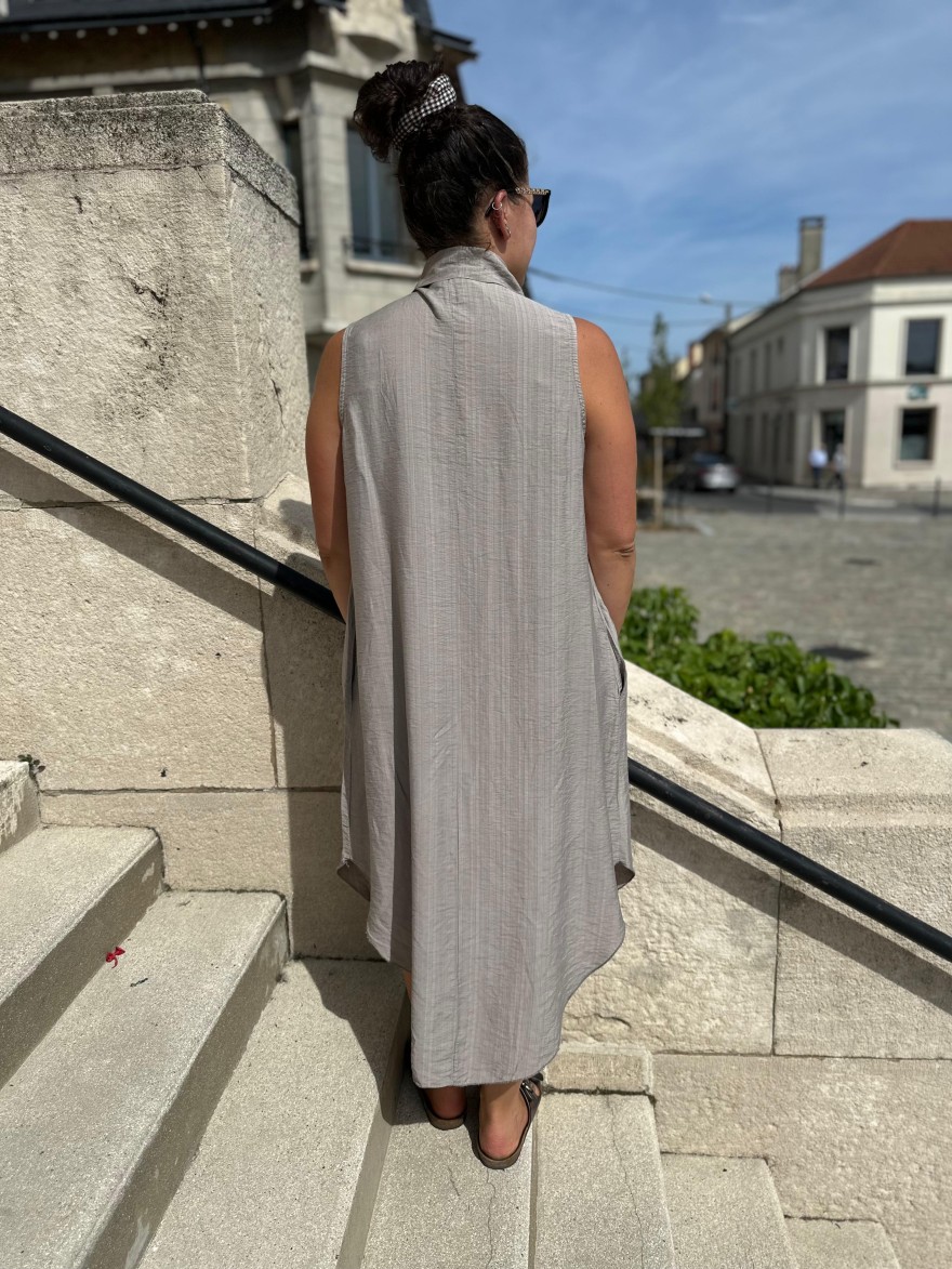 Robe Longue en Viscose Légère Col Chemise Camillia | Marina & Paloma