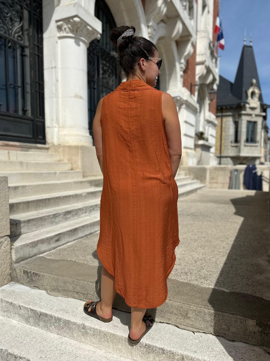 Robe Longue en Viscose Légère Col Chemise Camillia | Marina & Paloma