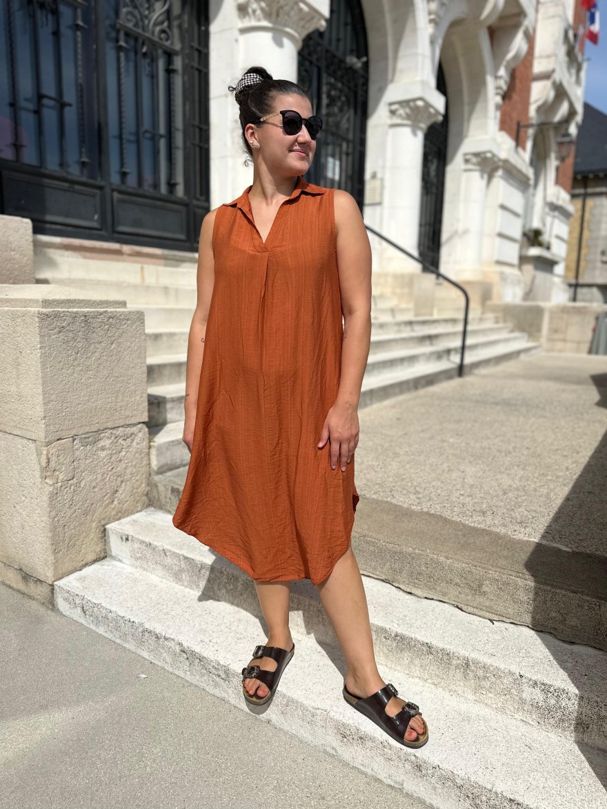 Robe Longue en Viscose Légère Col Chemise Camillia | Marina & Paloma