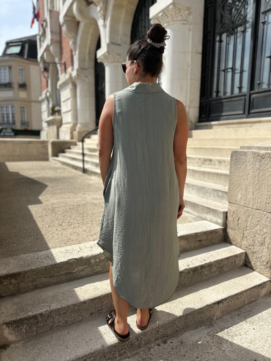 Robe Longue en Viscose Légère Col Chemise Camillia | Marina & Paloma