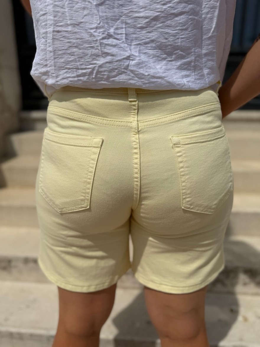 Short en Jean Jaune Taille Haute Norfy | Marina & Paloma