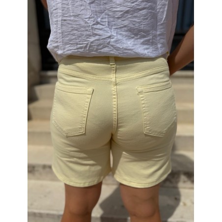 Short en Jean Jaune Taille Haute Norfy | Marina & Paloma