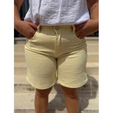 Short en Jean Jaune Taille Haute Norfy | Marina & Paloma