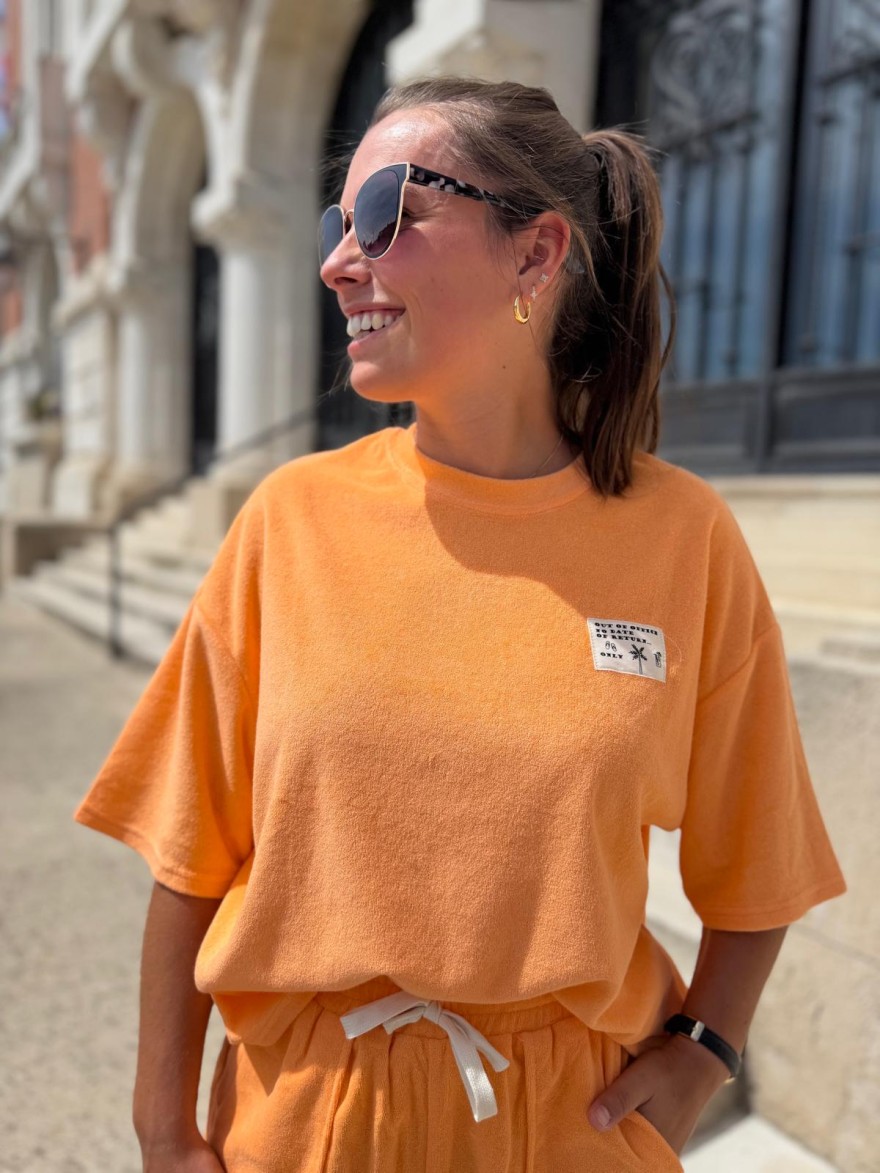 Tee-Shirt Éponge Orange Season Femme | Marina & Paloma