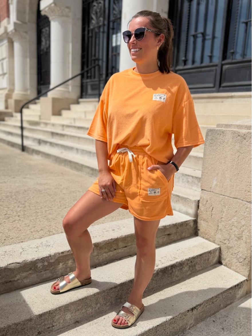 Tee-Shirt Éponge Orange Season Femme | Marina & Paloma