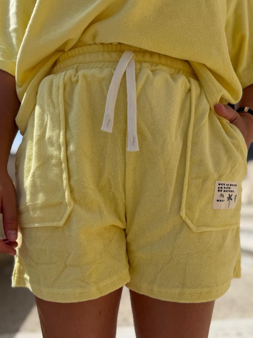 Short en Éponge Jaune Season Femme | Marina & Paloma