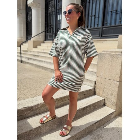 Robe Droite Rayée Col Chemise Season Femme | Marina & Paloma