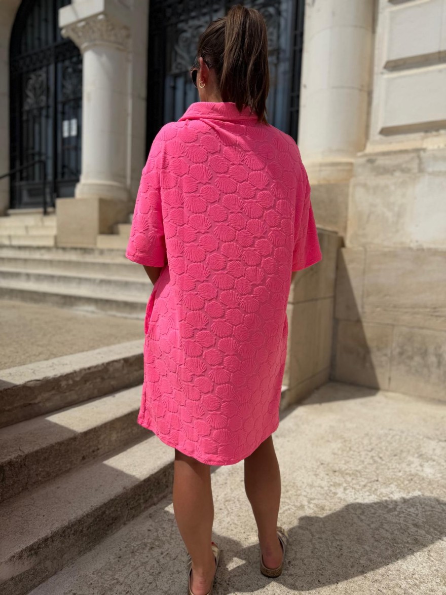 Robe Chemise en Éponge Rose Season Femme | Marina & Paloma