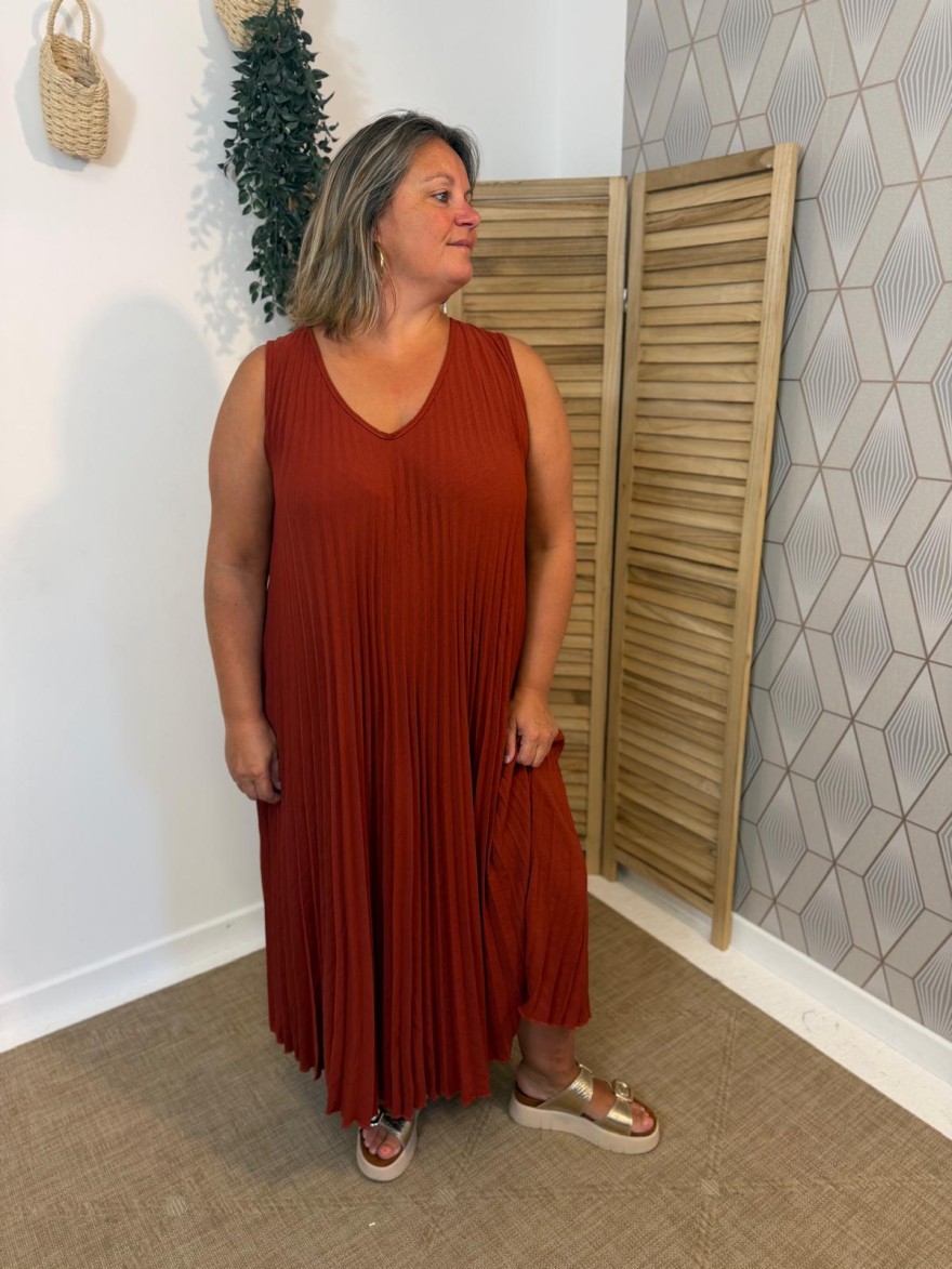 Robe Longue PLissée Légère Grande Taille
