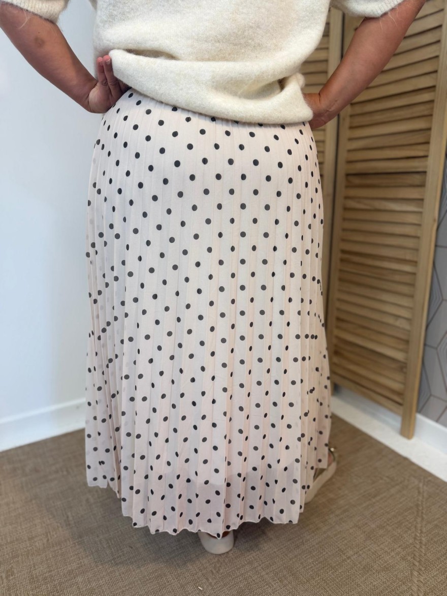 Jupe Longue Plissée à Pois Grande Taille élégante | Marina & Paloma