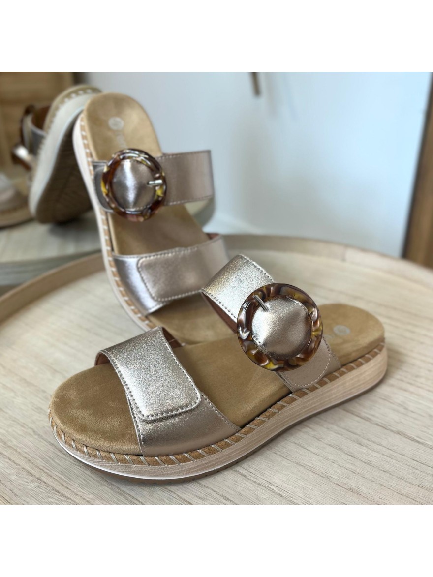 Claquette Confortable Remonte D3J51-90 Argent à Scratchs | Marina & Paloma