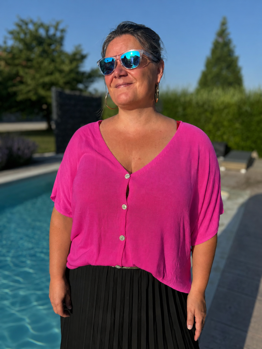 Gilet Léger Manches Courtes Grande Taille Mily | Marina & Paloma