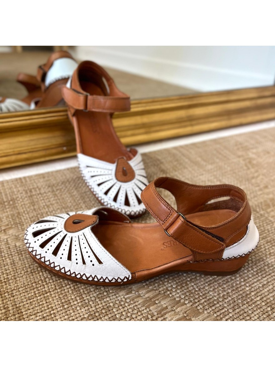 Sandale Compensée Pedro Torres Camel Blanc en promo | Marina & Paloma