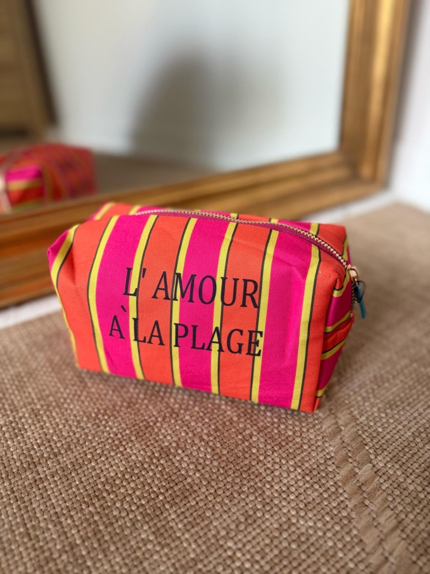 Trousse de Toilette Rayée Message Tendance | Marina & Paloma Colorée
