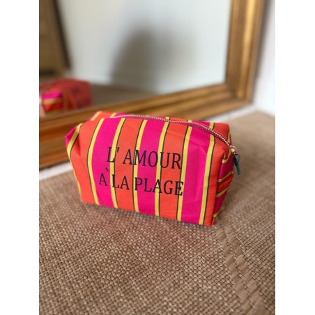 Trousse de Toilette Rayée Message Tendance | Marina & Paloma Colorée