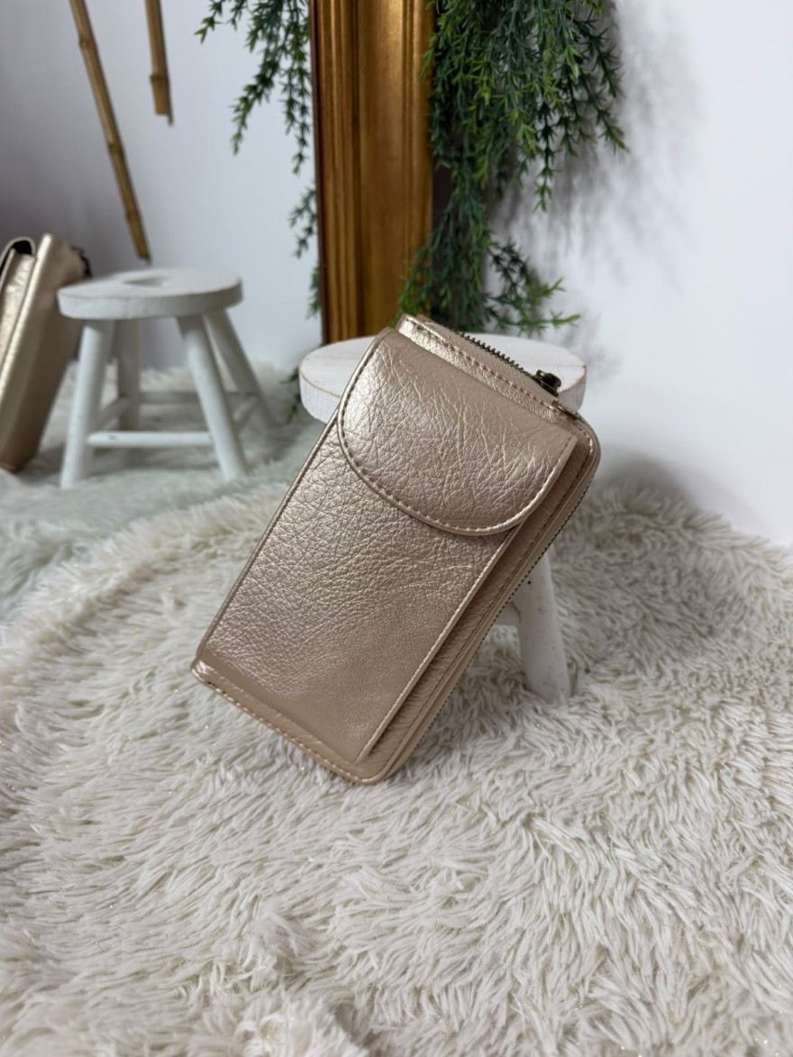 Pochette Téléphone Champagne Synthétique | Marina & Paloma