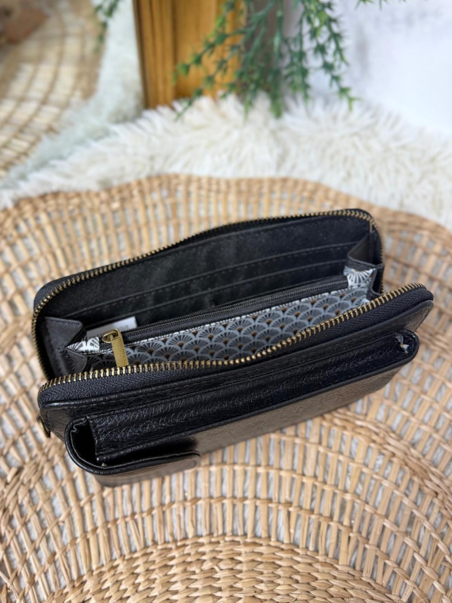 Pochette Téléphone Noire Synthétique | Marina & Paloma