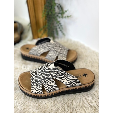 Mule Rieker V7989-91 Imprimé Zèbre Confort | Marina & Paloma