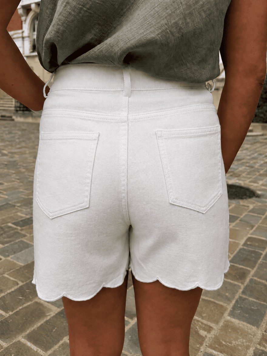 Short en Jean Blanc Taille Haute Kilky | Marina & Paloma