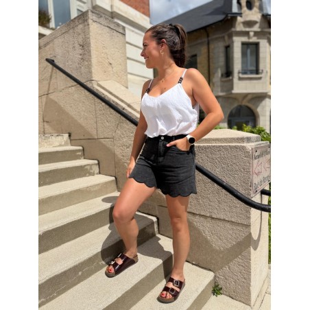 Short en Jean Noir Taille Haute Kilky | Marina & Paloma