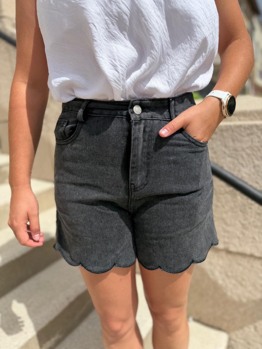 Short en Jean Noir Taille Haute Kilky | Marina & Paloma
