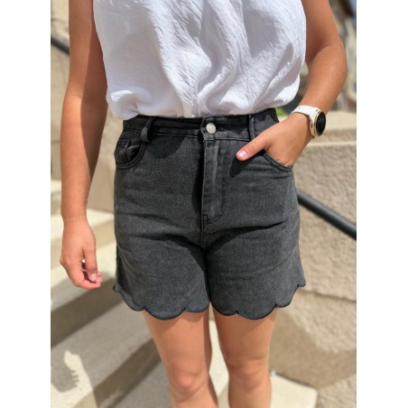 Short en Jean Noir Taille Haute Kilky | Marina & Paloma