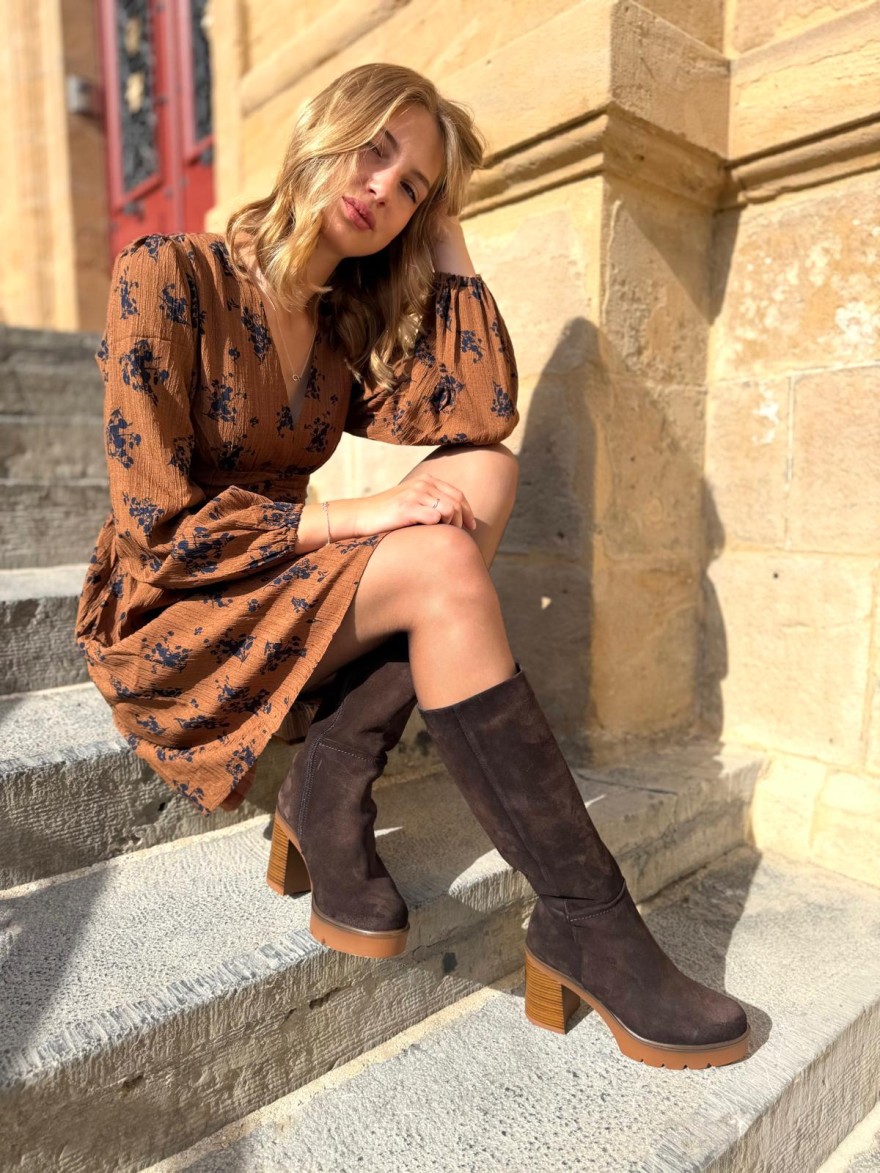 Botte Dorking Alert D9559 Nubuck Marron Talon 9 cm | Marina & Paloma