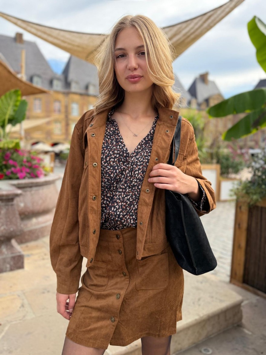 Chemise Imprimée Noire Maelle Fluide Manches Longues | Marina & Paloma