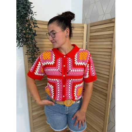Chemisier en Crochet Rouge Season | Marina & Paloma
