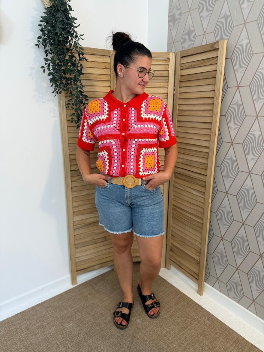 Chemisier en Crochet Rouge Season | Marina & Paloma