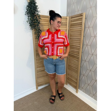 Chemisier en Crochet Rouge Season | Marina & Paloma