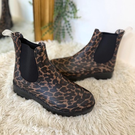 Bottine de Pluie Léopard Ideal Shoes | Marina & Paloma