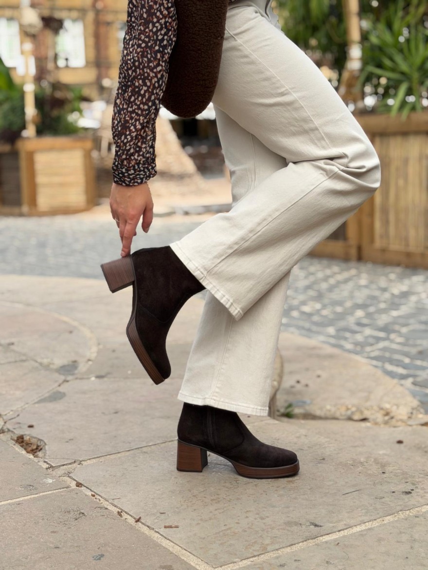 Botte Cristel Dorking D9339 Femme Cuir Lisse & Plateforme | Marina & Paloma