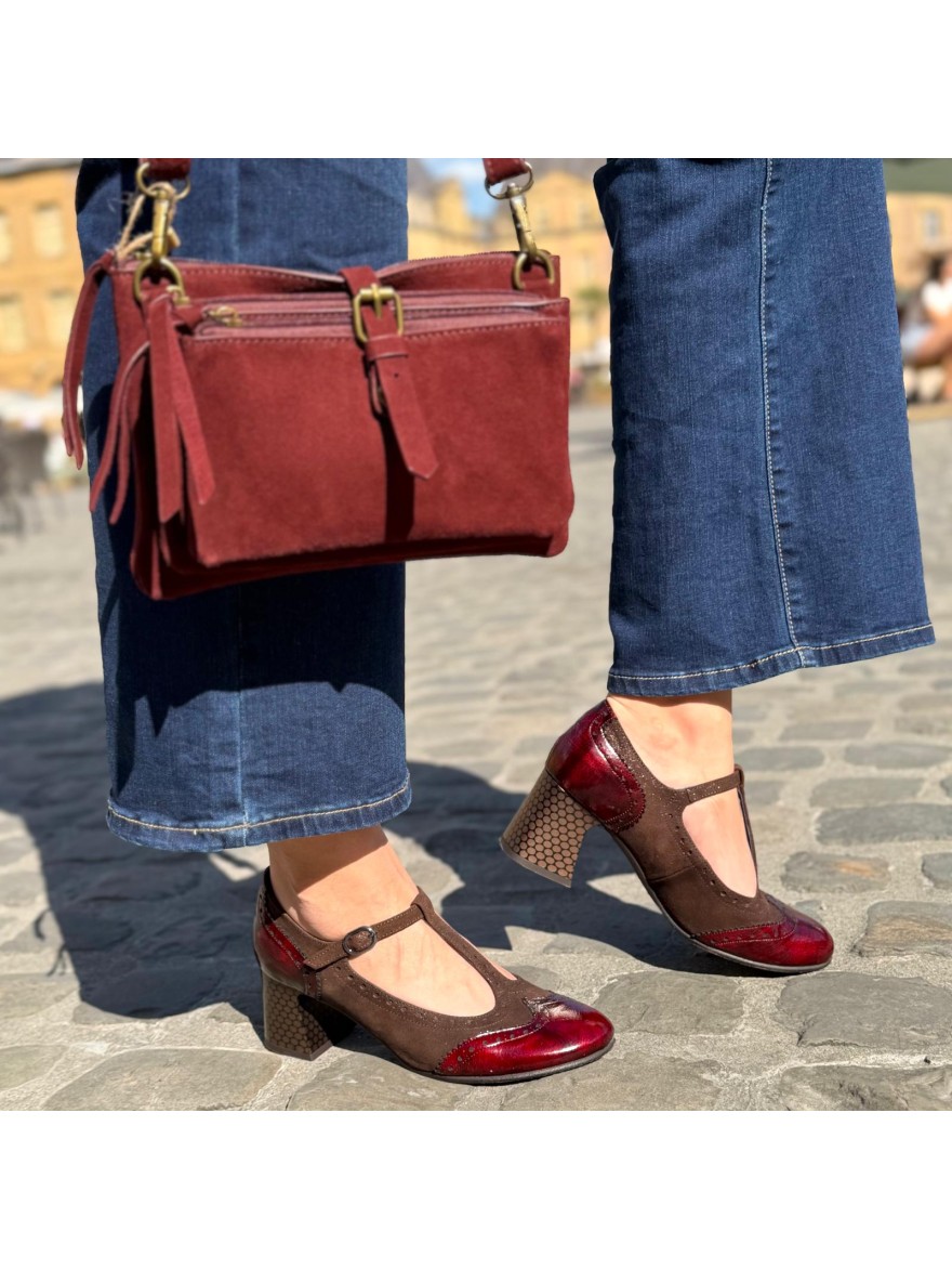 Babies Salomé Dorking Dacy D9618 Cuir Marron Bordeaux | Marina & Paloma