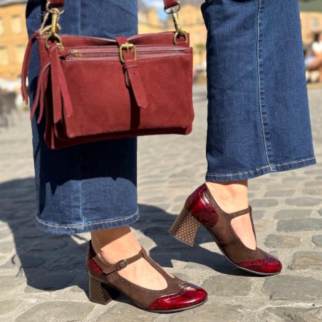 Babies Salomé Dorking Dacy D9618 Cuir Marron Bordeaux | Marina & Paloma