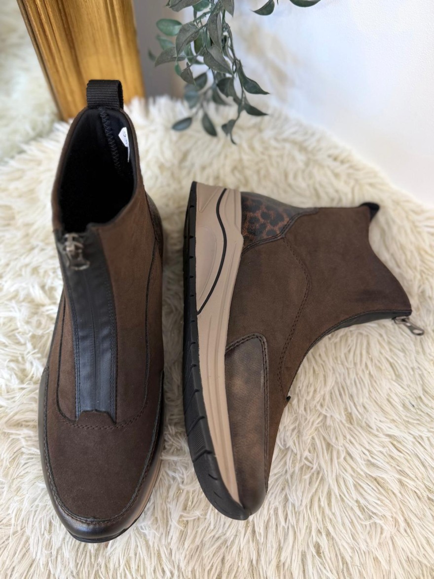 Basket Rieker N9554-25 Zip Central & Détail Léopard Chic | Marina & Paloma