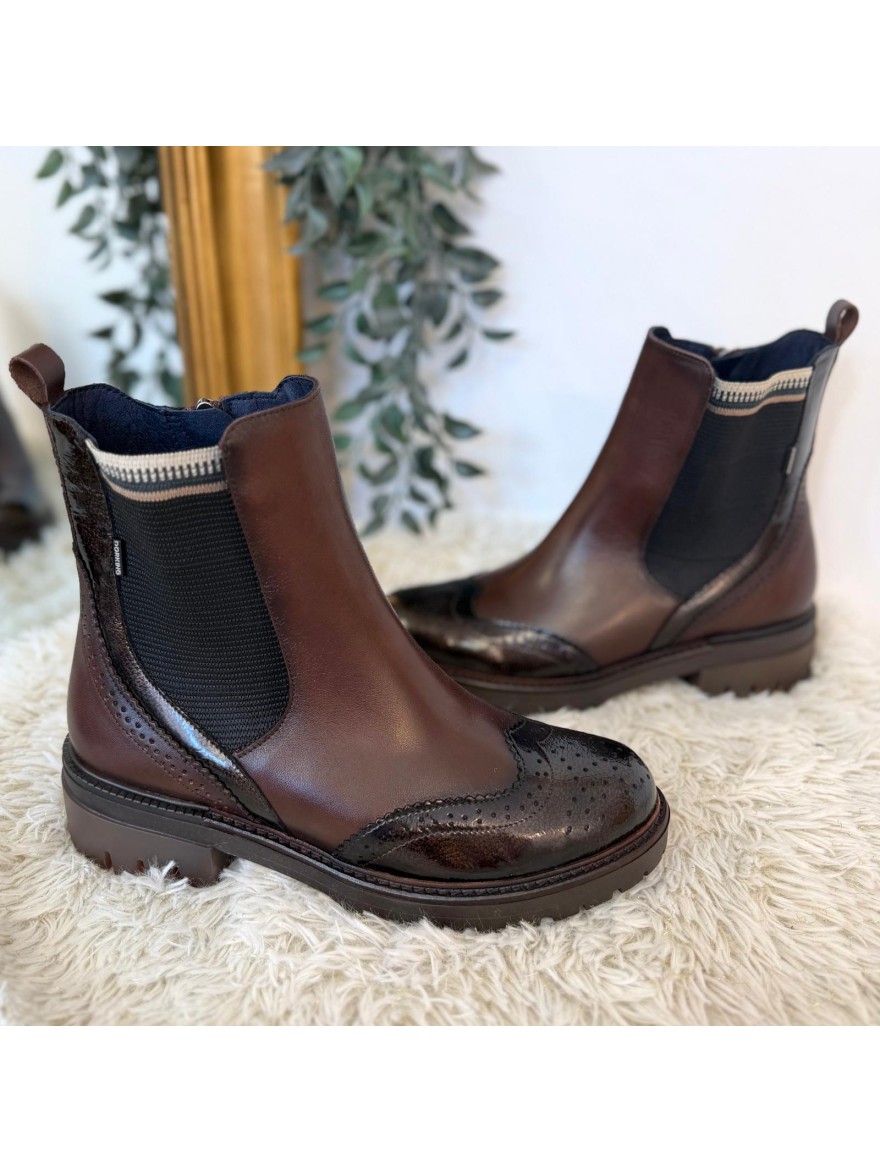 Boots Dorking Cady D9771 Marron Cuir Talon Bloc 4 cm | Marina & Paloma