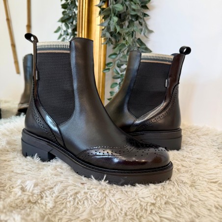 Boots Dorking Cady D9771 Noir Cuir Lisse & Semelle Crantée | Marina & Paloma