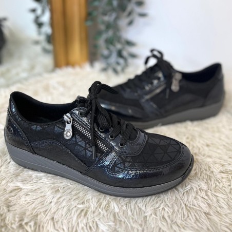 Basket Rieker N1100-14 Noire Brillante Double Zip | Marina & Paloma
