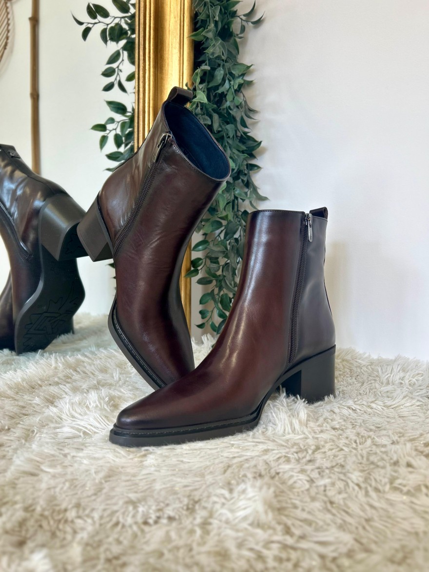 Bottine Dorking D9822 Marron Cuir Lisse & Talon 6,5 cm | Marina & Paloma