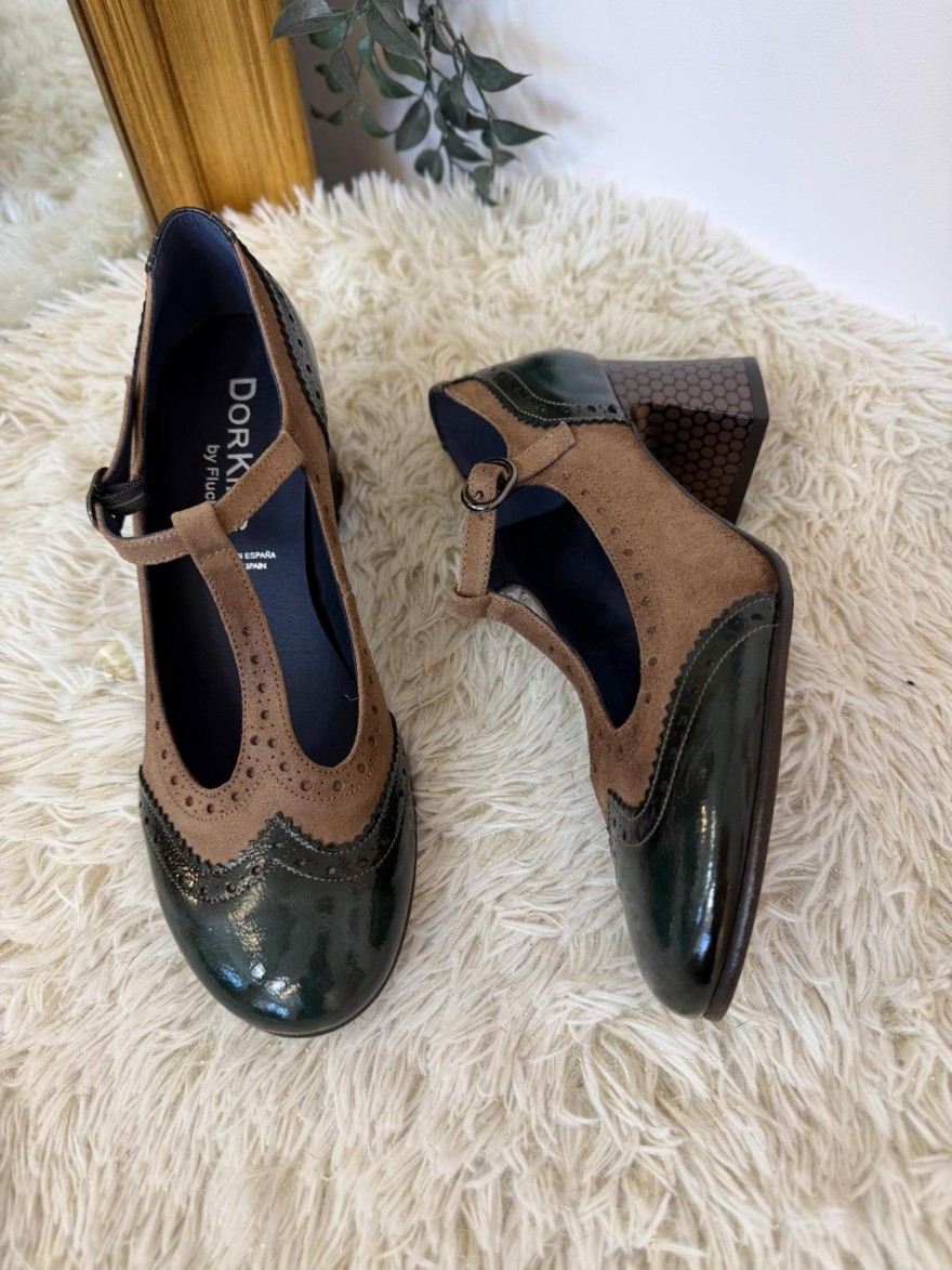 Babies Salomé Dorking Dacy D9618 Beige Kaki à Talon | Marina & Paloma