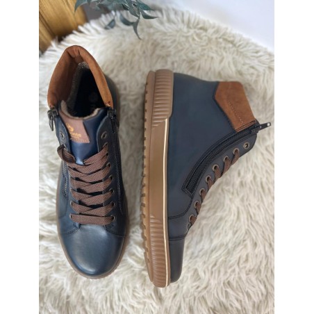 Basket Montante Remonte D0772-17 Marine et Camel | Marina & Paloma